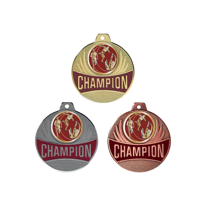 Médaille Champion Ø50mm : Athlétisme - Idéale compétions et tournois