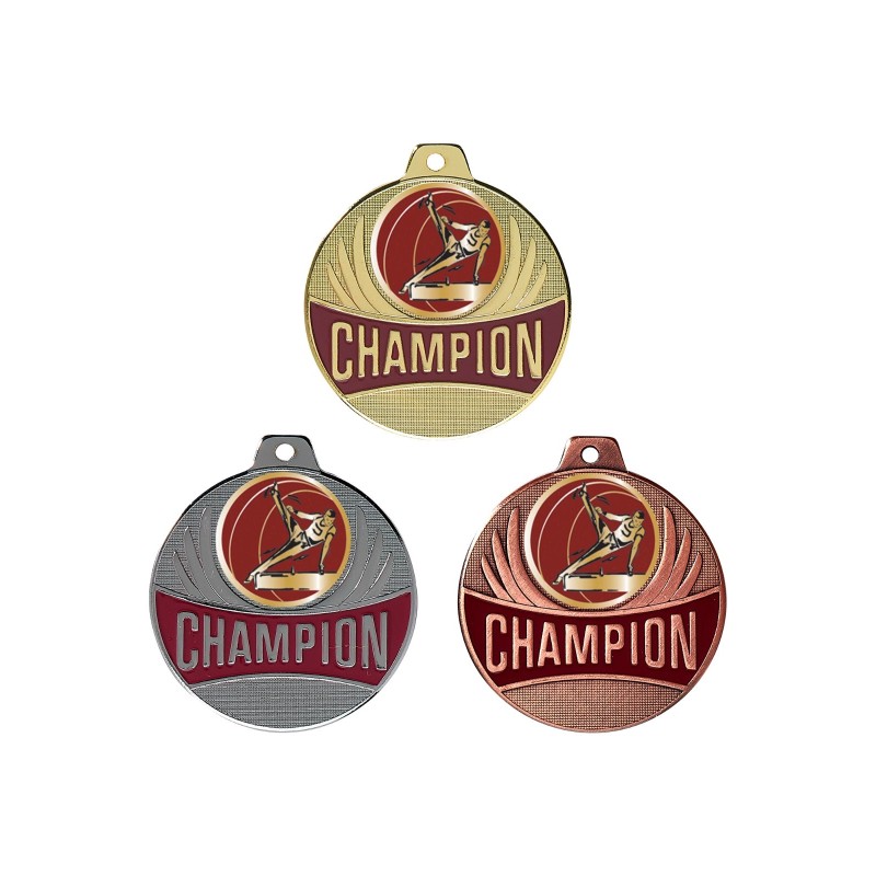 Médaille Champion Ø50mm : Gymnastique - Idéale compétions et tournois