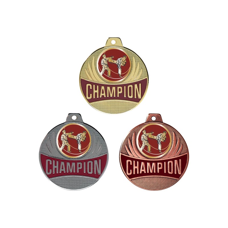 Médaille Champion Ø50mm : Karaté  - Idéale compétions et tournois