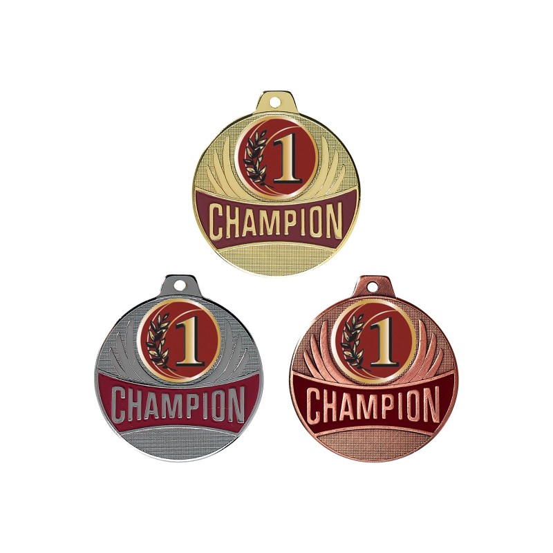 Médaille Champion Ø50mm : Classement - Idéale compétions et tournois
