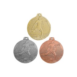 Médaille Football en promotion Ø 70mm - Finition or-argent-bronze