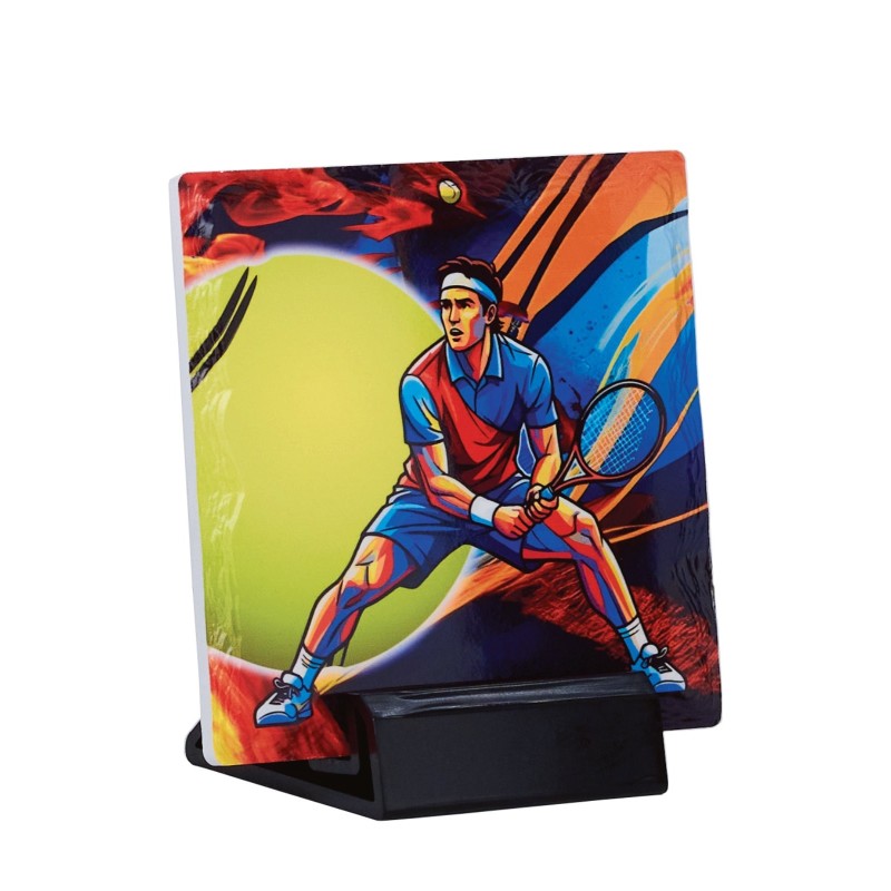 Trophée Céramique Tennis en couleur - H12cm – Réf : 47507