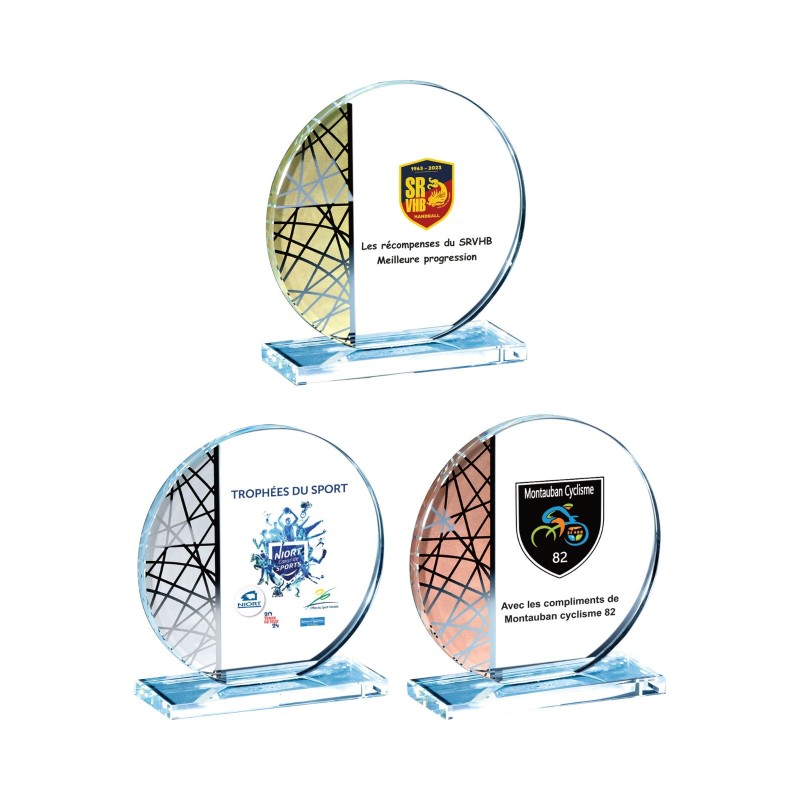 Trophée Verre Marquage couleur 154-31 - Logo personnalisé