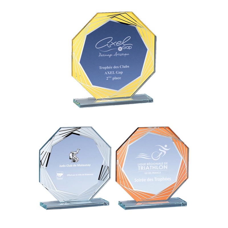 Trophée Verre Économique 160-41 - Logo personnalisé