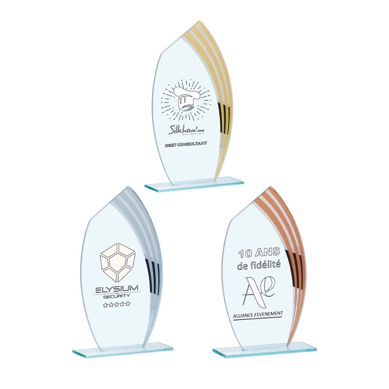Trophée Verre Économique 162-21 - Logo personnalisé
