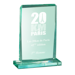 Trophée Verre Gravure Laser 169-21 - Logo personnalisé