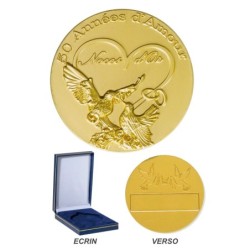 Médaille Noces d'or 50 Ans de Mariages – 70mm - 155 g. Mairies et Communes.