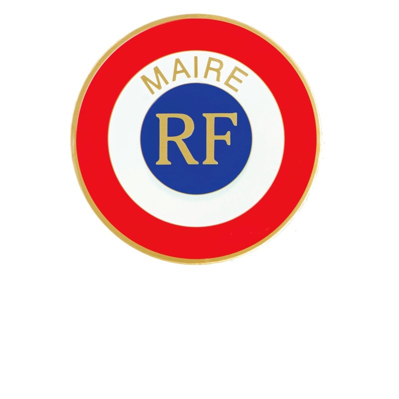 Cocarde Maire en métal pour voiture - Ø 75 mm – Spécial Mairies et Communes