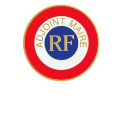 Cocarde Adjoint Maire en métal pour voiture - Ø 75 mm – Spécial Mairies et Communes