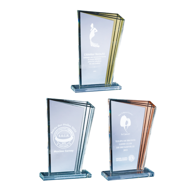 Trophée Verre Gravure Laser 172-41 - Logo personnalisé