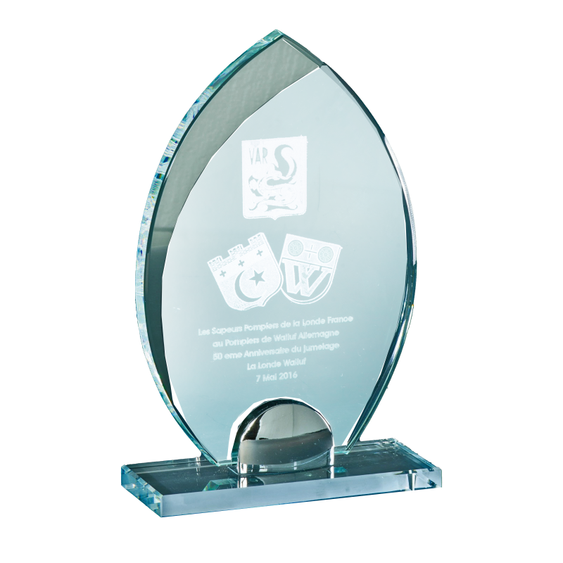 Trophée Verre Gravure Laser 171-31 - Logo personnalisé
