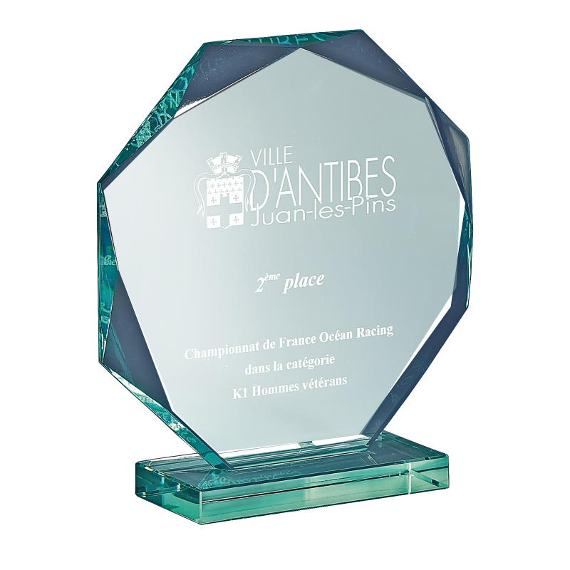 Trophée Verre Gravure Laser 169-61 - Logo personnalisé