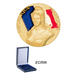 Médaille Marianne émaillée bleu/blanc/rouge – 70mm – 135 g. Mairies et Collectivités