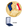 Médaille Marianne émaillée bleu/blanc/rouge – 70mm – 135 g. Mairies et Collectivités