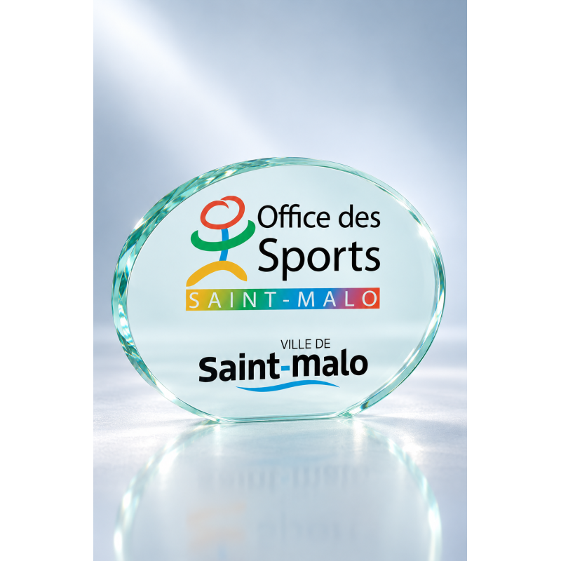 Trophée Verre Marquage couleur 155-31 - Logo personnalisé