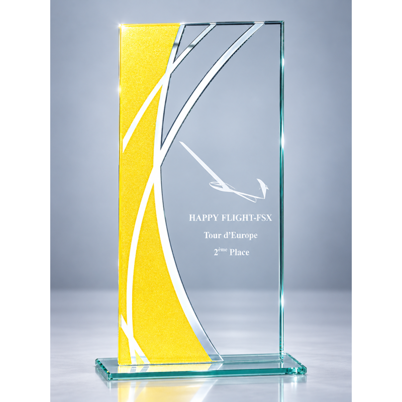 Trophée Verre Économique 160-11 - Logo personnalisé
