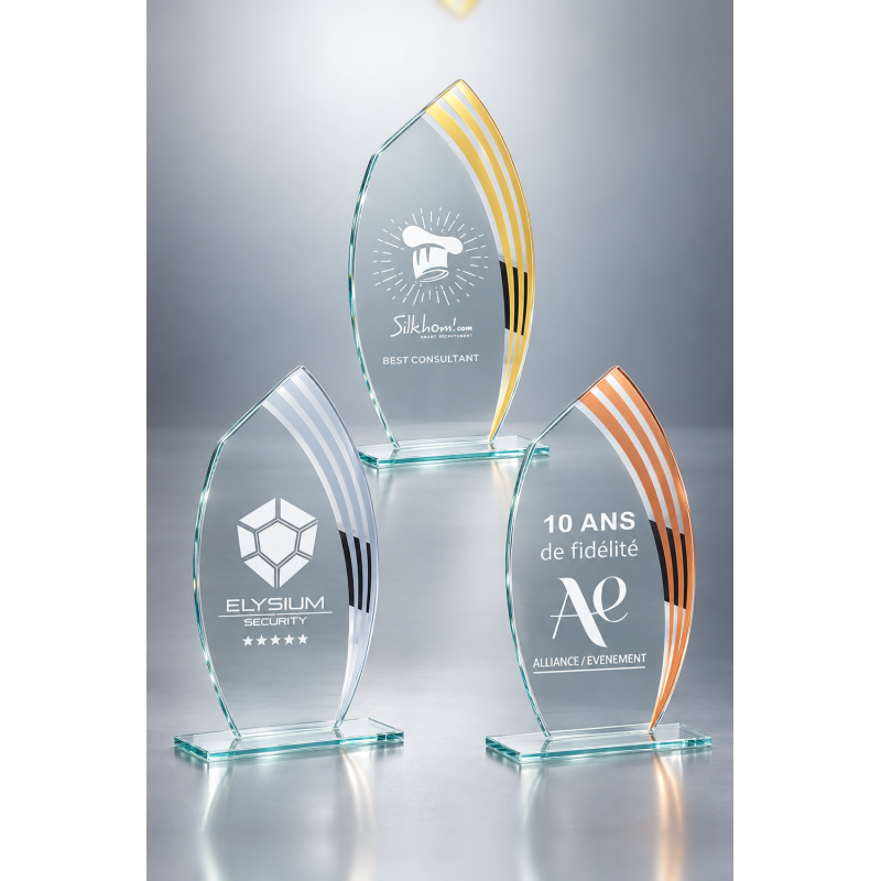 Trophée verre personnalisé – création sur mesure | 162-21-LO-CLI