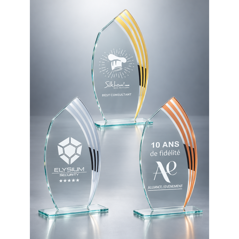 Trophée Verre Économique 162-21 - Logo personnalisé