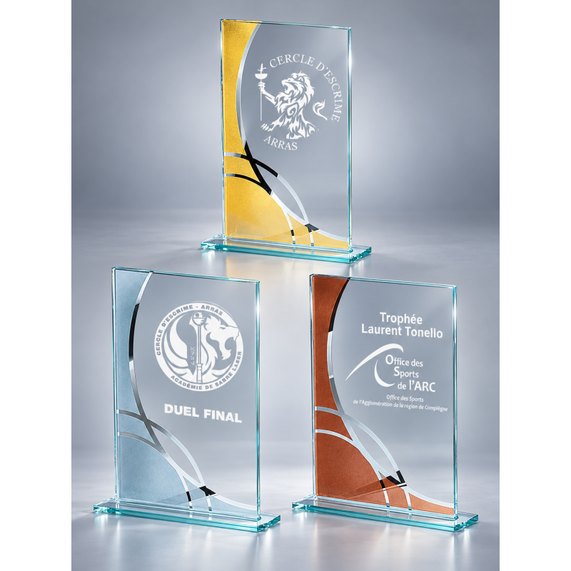 Trophée Verre Économique 162-31 - Logo personnalisé