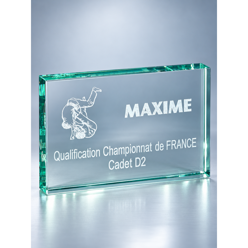 Trophée Verre Gravure Laser 167-21 - Logo personnalisé