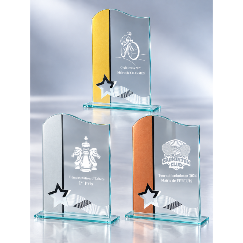 Trophée Verre Économique 161-51 - Logo personnalisé