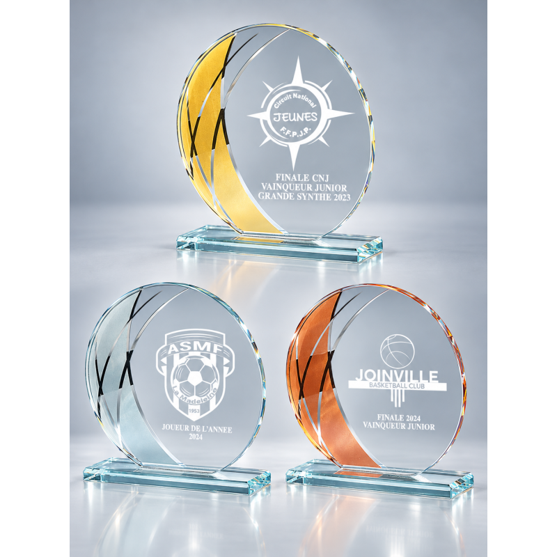 Trophée Verre Économique 161-11 - Logo personnalisé