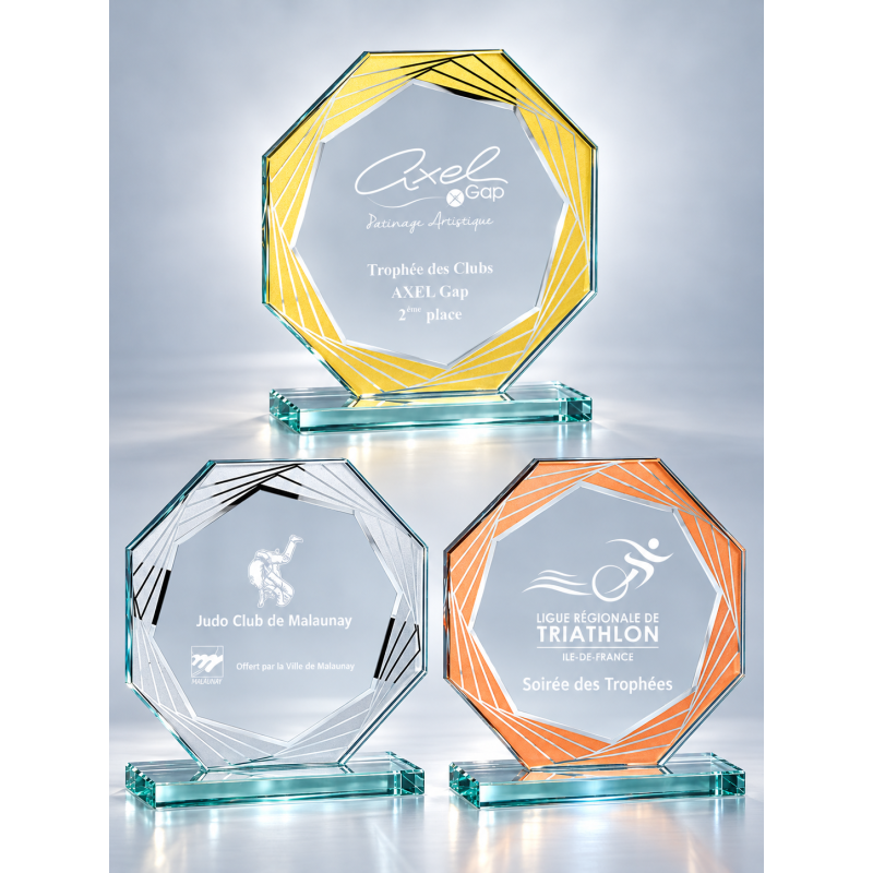 Trophée Verre Économique 160-41 - Logo personnalisé