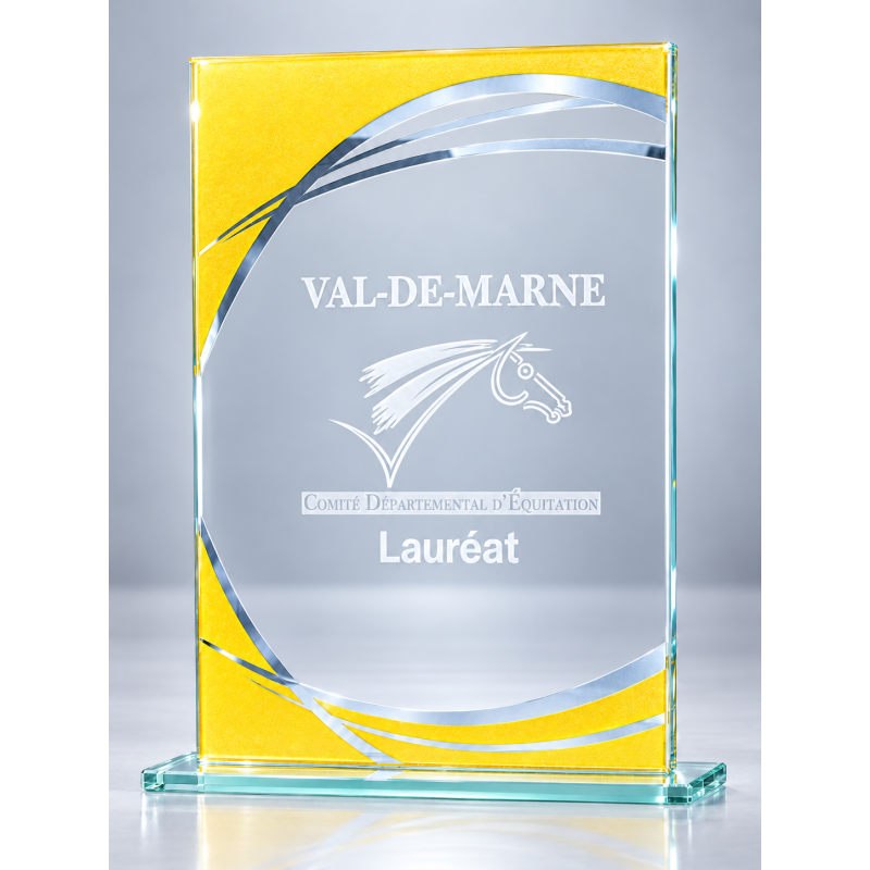 Trophée Verre Économique 163-41 - Logo personnalisé
