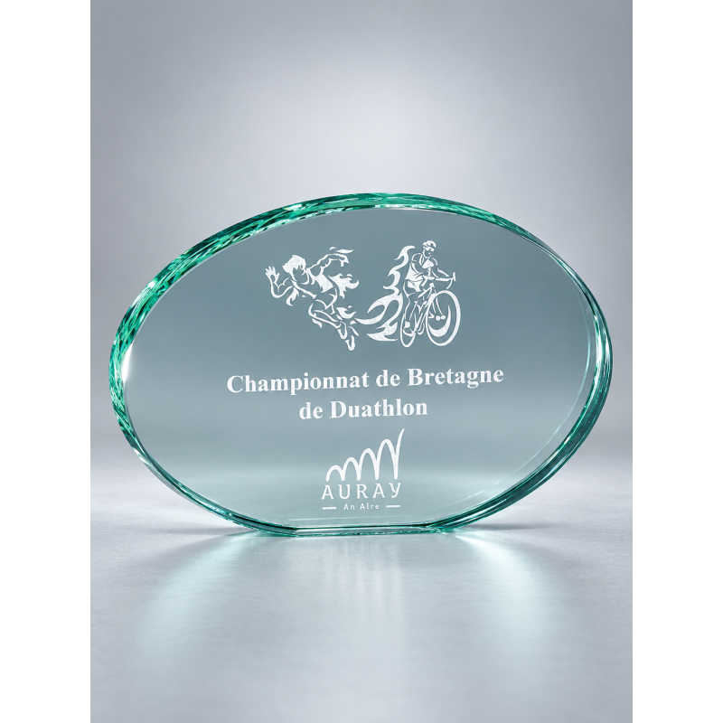 Trophée Verre Gravure Laser 167-41 - Logo personnalisé