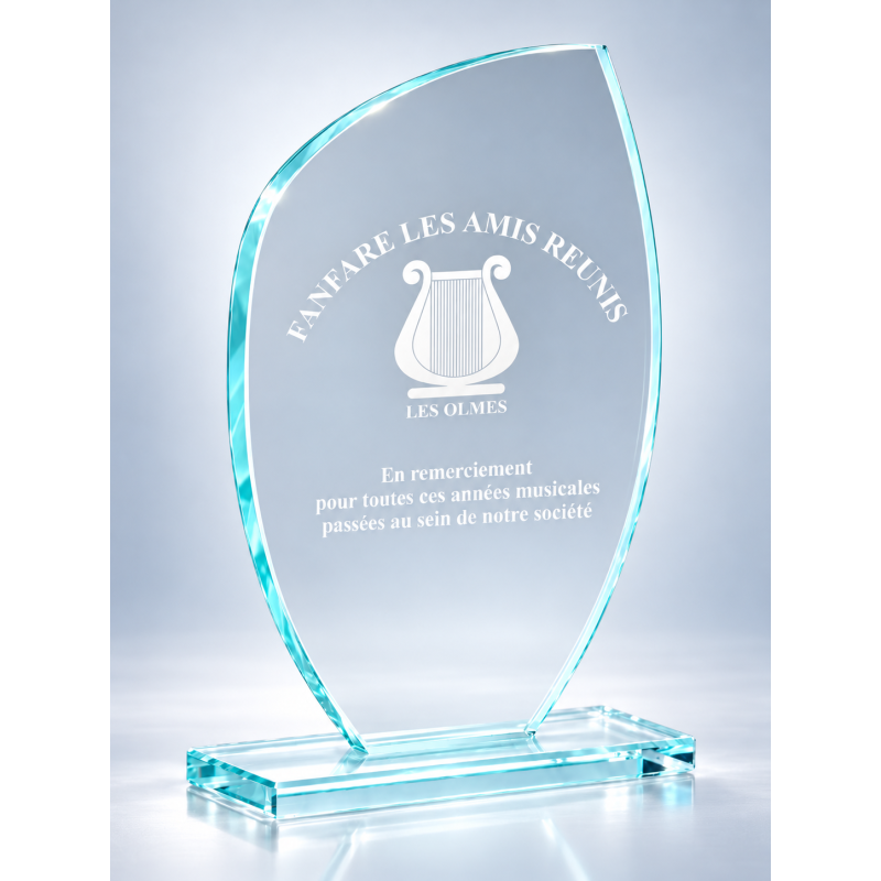 Trophée Verre Gravure Laser 169-31 - Logo personnalisé
