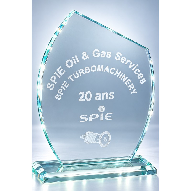 Trophée Verre Gravure Laser 169-01 - Logo personnalisé