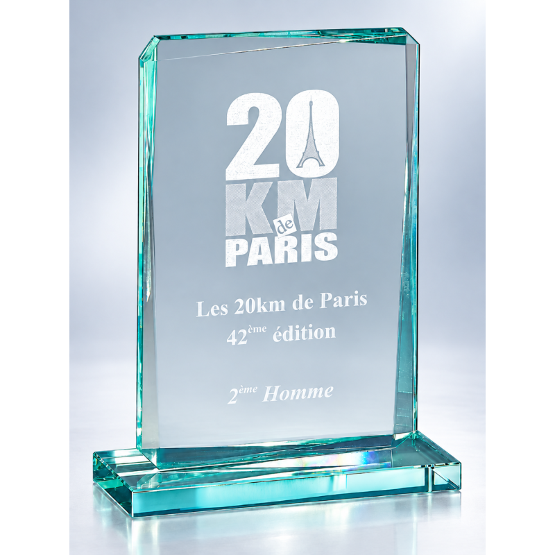 Trophée Verre Gravure Laser 169-21 - Logo personnalisé