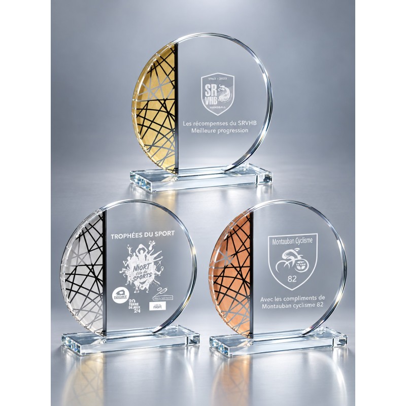 Trophée Verre Gravure Laser 171-51 - Logo personnalisé