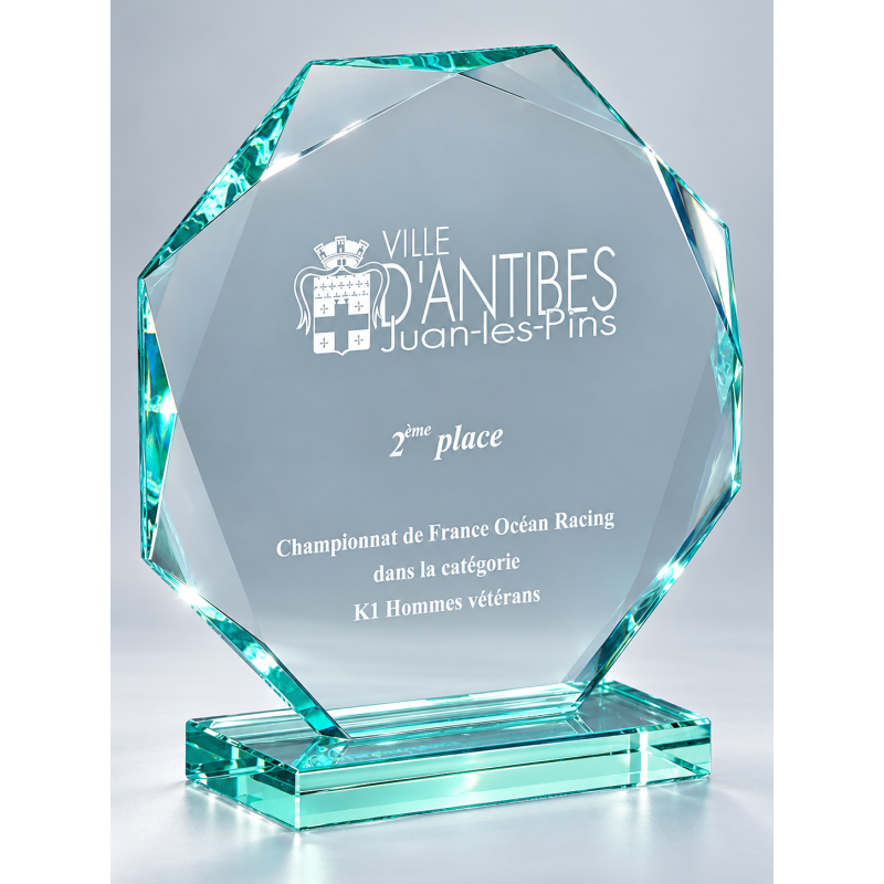 Trophée Verre Gravure Laser 169-61 - Logo personnalisé