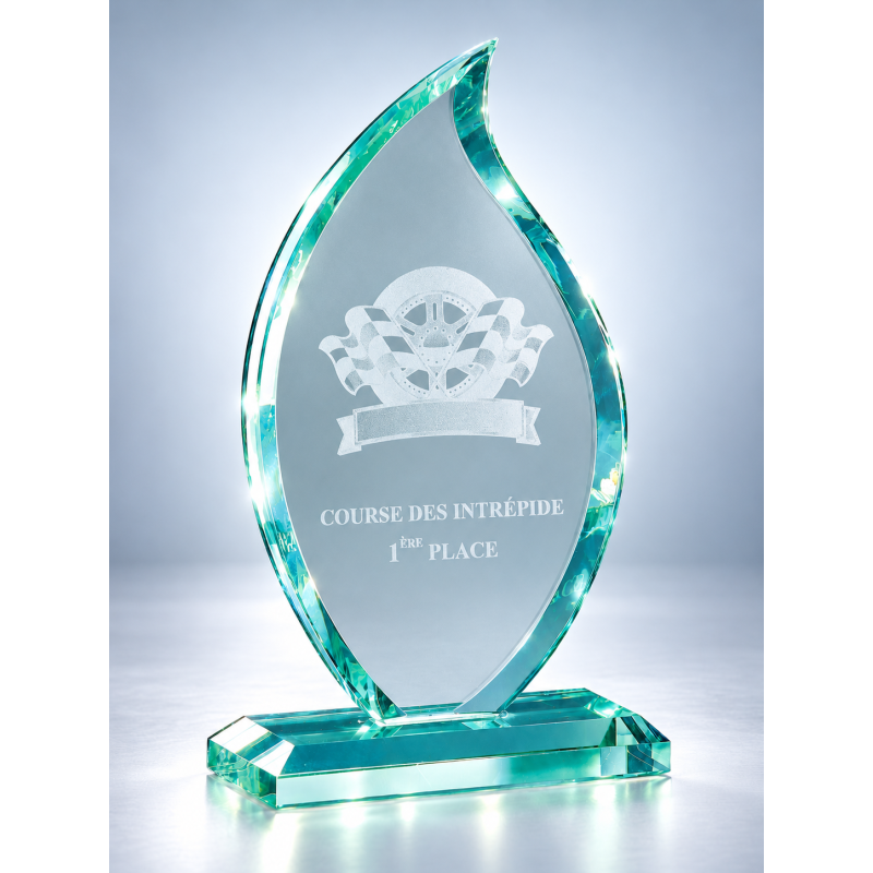 Trophée Verre Gravure Laser 166-61 - Logo personnalisé