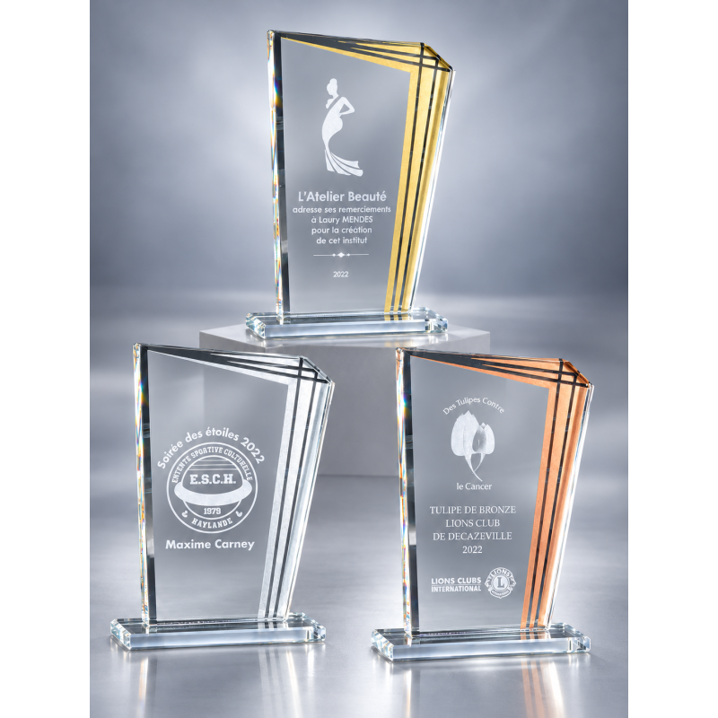 Trophée Verre Gravure Laser 172-41 - Logo personnalisé