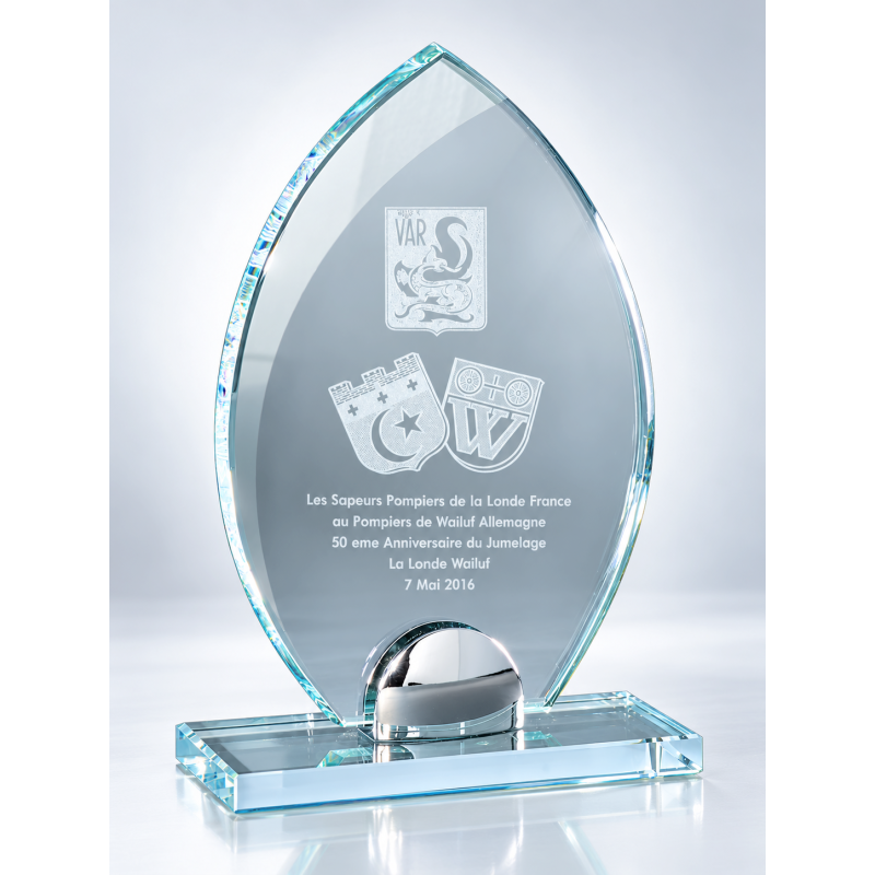 Trophée Verre Gravure Laser 171-31 - Logo personnalisé