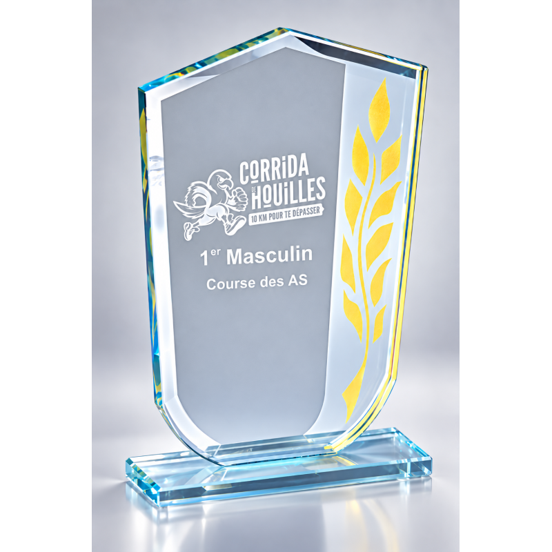 Trophée Verre Gravure Laser 171-01 - Logo personnalisé
