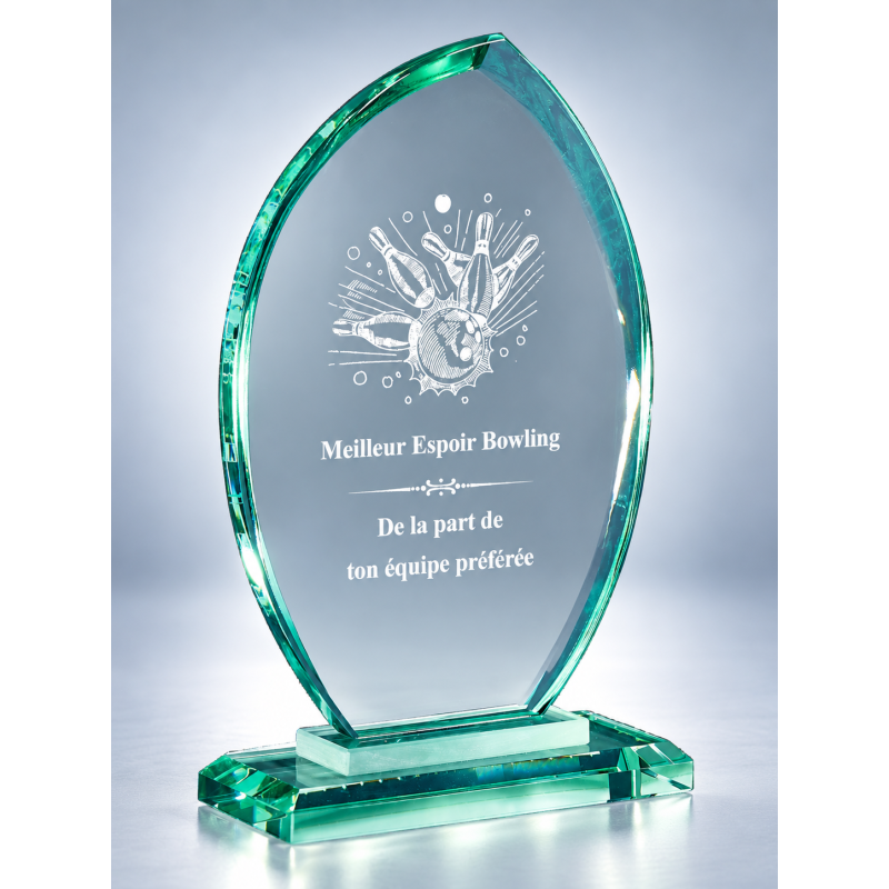 Trophée Verre Gravure Laser 166-51 - Logo personnalisé