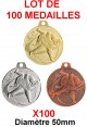 Lot de 100 Médailles  Judo  50mm  Q-091