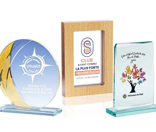 Trophées personnalisés verre, bois, métal | AFB